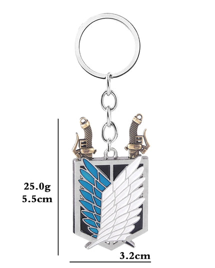 Anime Attack On Titan Keychain Shingeki no Kyojin Scouting Legion Emblem Pendant Key Chain for Women Men Cosplay Jewelry Gift
