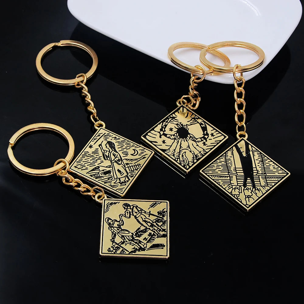 Game Ring Keychain Amulet Prosthetic Swordsman Pendant Necklaces for Men Women Bag Car Cosplay Props Accessories Jewelry