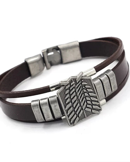 Anime Attack on Titan Leather Bracelet Wings of Liberty Wristband Leather Belt Buckle Bracelets For Women Men Trinket Gift
