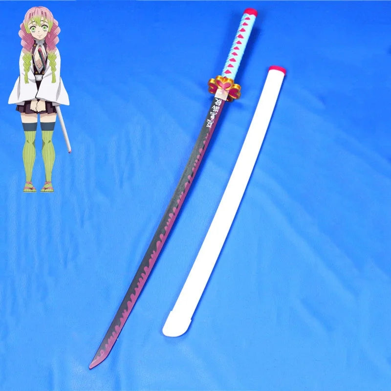 41in/104cm Demon Slayer Katana Anime Ninja Sword Demon Slayer Cosplay Prop Knife Real Size Samurai Sabre Japonesa Katana Sword