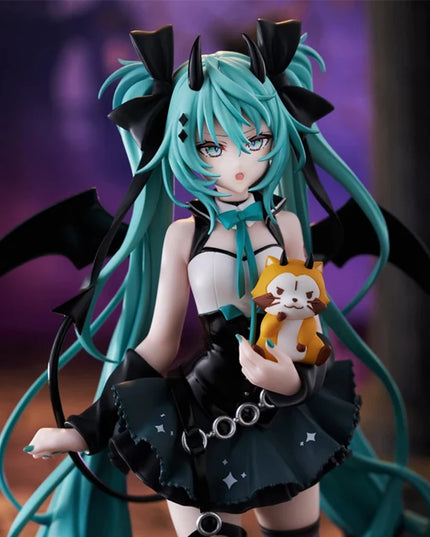 Anime Little Devil Hatsune Miku Handmade Little Raccoon Chuyin Dark Angel Handmade PVC Model Animation Peripheral Ornaments