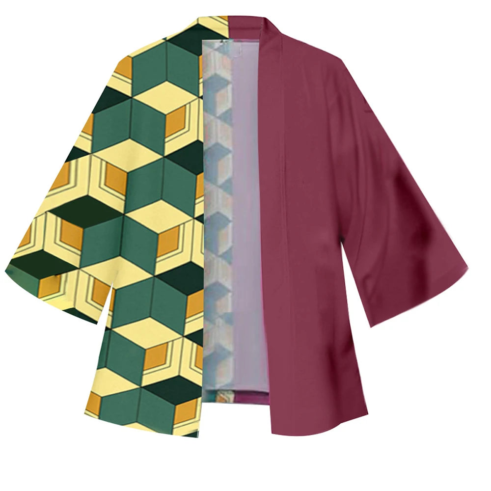 Anime Tanjirou Kamado Cosplay Kimonos for Men Women Japanese Haori Kamade Nezuko Robe Outfits Kochou Shinobu Kimono Summer Cloak