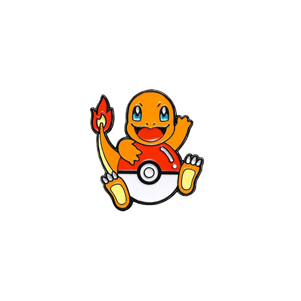4 Pcs cute cartoon creative personality pocket monsters Badge Animated character Enamel brooch Men's and women's Bag Accessories