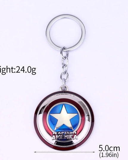Creative Marvel Series Captain America Shield Keychain Rotating Dripping Shield Avengers Keychain Popular Accessory Pendant