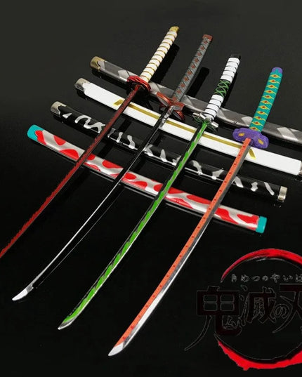 25cm Demon Slayer Katana Swords Kimetsu No Yaiba Samurai Sword Real Size Japanese Katana Anime Cosplay Prop Home Decoration