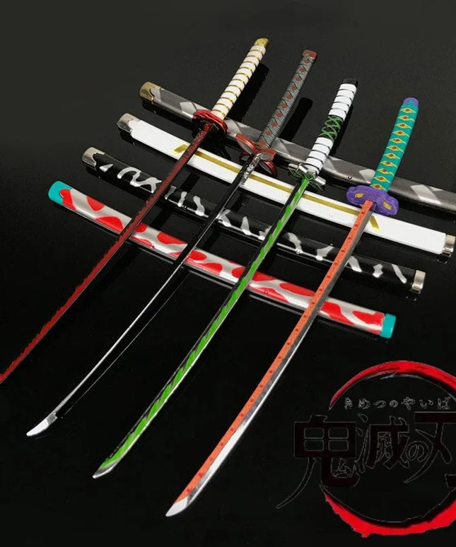 25cm Demon Slayer Katana Swords Kimetsu No Yaiba Samurai Sword Real Size Japanese Katana Anime Cosplay Prop Home Decoration