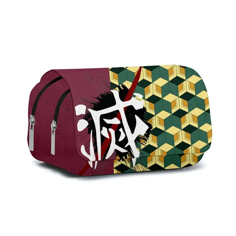 Demon Slayer 3D Anime Pen Bag Student Storage Bag Tanjirou Nezuko Zenitsu Giyuu Cartoon Pen Box Cute Boys Girls Pencil Case