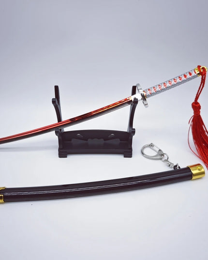 Demon Slayer Peripherals Tanjiro, Agatsuma Zenitsu Katana Full Metal Weapons Bounce Jump Knife Crafts Toy Sword Model Ornaments