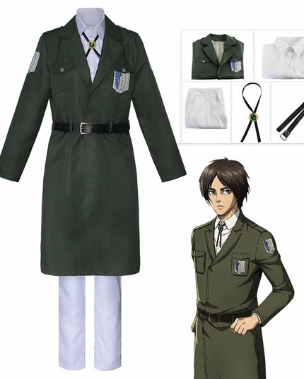 Attack on Titan Eren Levi Cosplay Costume Women Men Shingeki No Kyojin Scouting Legion Soldier Jacket Coat Windbreaker Uniform