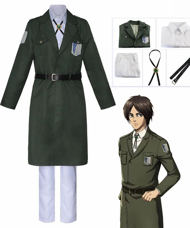 Attack on Titan Eren Levi Cosplay Costume Women Men Shingeki No Kyojin Scouting Legion Soldier Jacket Coat Windbreaker Uniform