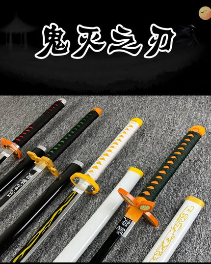 104cm Demon Slayer Katana Swords Tanjirou Zenitsu Katana Fake Sword Killer Devils Real Size Japanese Anime Cosplay Prop Toy Gift