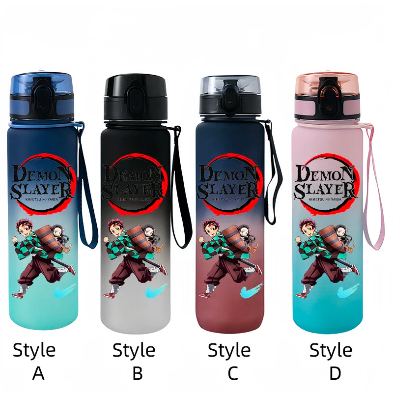 Demon Slayer Tanjirou Water Cup Drinking Outdoor 650ml Nezuko Water Bottle Children Portable Plastic Cartoon Large Capacity