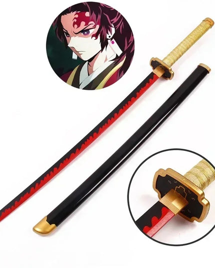 104cm Demon Slayer Katana Swords Tanjirou Zenitsu Katana Fake Sword Killer Devils Real Size Japanese Anime Cosplay Prop Toy Gift