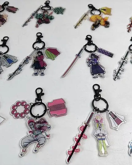 Hot Anime Demon Slayer Keychain Kamado Tanjirou Tomioka Giyuu Rengoku Kyoujurou Cosplay Acrylic Key Chains Fans Gift