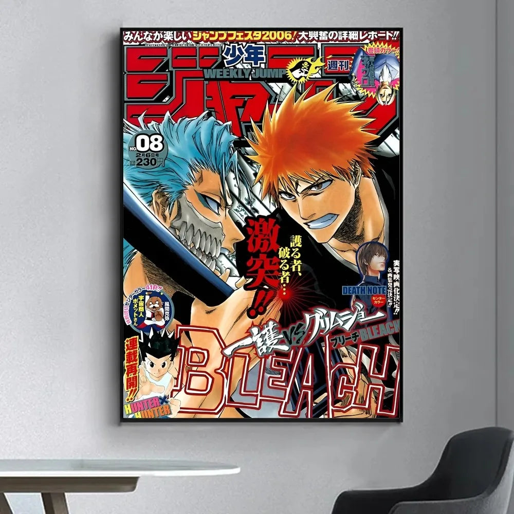 Anime Bleach   Poster Fancy Wall Sticker for Living Room Bar Vintage Decorative Painting Middle
