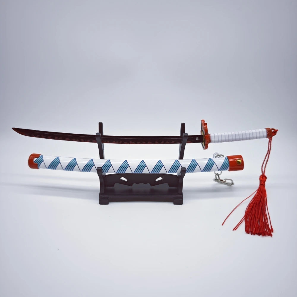 Demon Slayer Peripherals Tanjiro, Agatsuma Zenitsu Katana Full Metal Weapons Bounce Jump Knife Crafts Toy Sword Model Ornaments