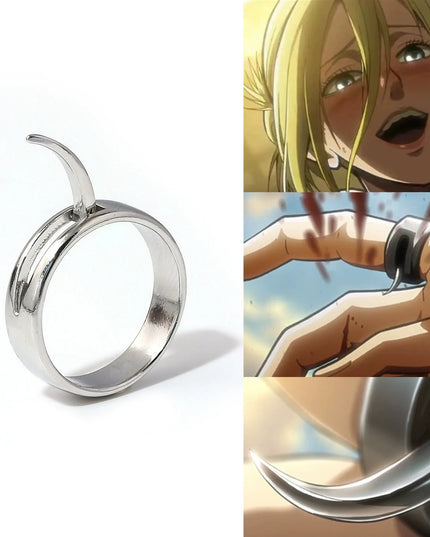 Annie Leonhart Cosplay Ring Anime Attack on Titan Metal Rings for Women Men Jewelry Accessories Props Halloween Gift