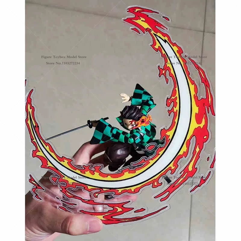 SHF 1/12 Anime Kamado Tanjirou Boy Flame Strike Special Effects Static Water Model Toys Accessory For 6" Tomioka Giyuu Decor