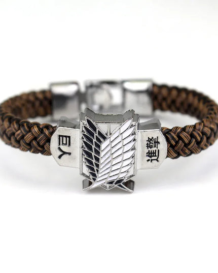 Anime Attack on Titan Leather Bracelet Wings of Liberty Wristband Leather Belt Buckle Bracelets For Women Men Trinket Gift