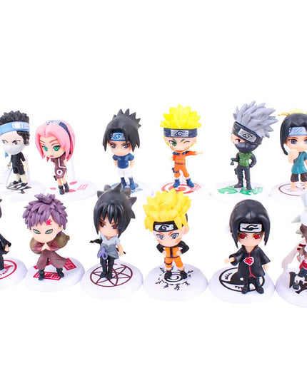 6 Pcs/Lot NARUTO Sasuke Gaara Uchiha Madara Figure 7-8cm 2 Style Personality Base Mini Figurines