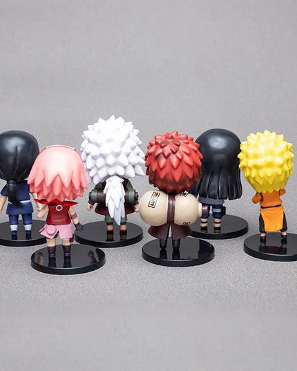 6 styles 9cm Anime Naruto Figures PVC Q Version Doll Gaara Kakashi  Figure Room Decoration Anime Figure