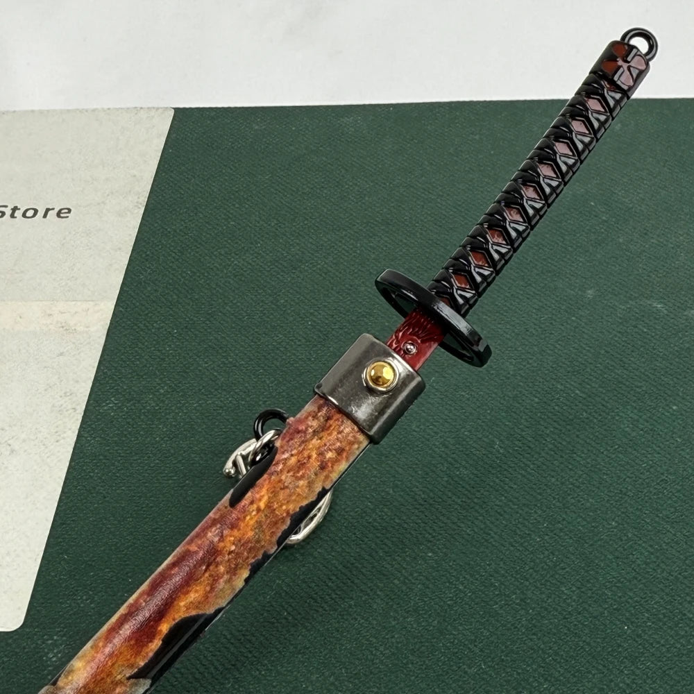 Elden Rivers of Blood Sword Replica Ring 23cm/9.05in Zinc Alloy Model with spring release scabbard, Rust-Proof, Ideal for Fans