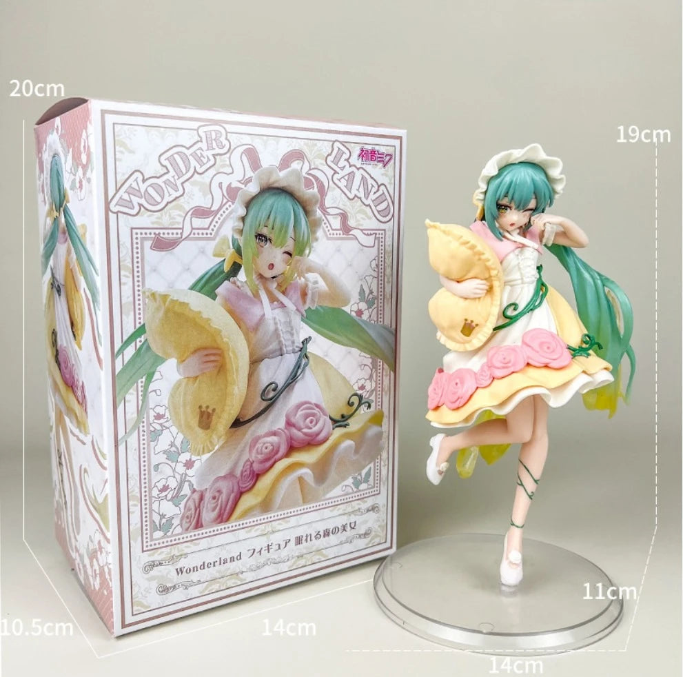 2025 New Product Hatsune Miku Figurine Fairy Tale Wonderland Sleeping Beauty Rabbit Hatsune Anime Desktop Figurine Decoration