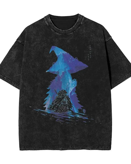 R-Rings Radahn E-Eldening Washed T Shirts Streetwear Hip Hop Casual T-Shirt Tees for Men and Women Short Sleeve Harajuku Graphic