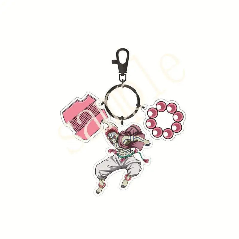 Hot Anime Demon Slayer Keychain Kamado Tanjirou Tomioka Giyuu Rengoku Kyoujurou Cosplay Acrylic Key Chains Fans Gift