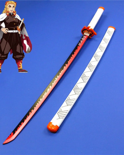 41in/104cm Demon Slayer Katana Anime Ninja Sword Demon Slayer Cosplay Prop Knife Real Size Samurai Sabre Japonesa Katana Sword