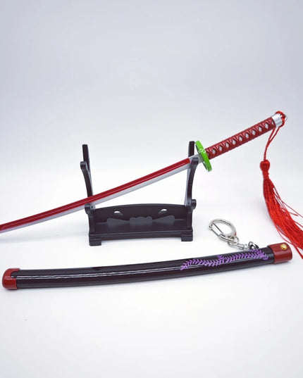 Demon Slayer Peripherals Tanjiro, Agatsuma Zenitsu Katana Full Metal Weapons Bounce Jump Knife Crafts Toy Sword Model Ornaments