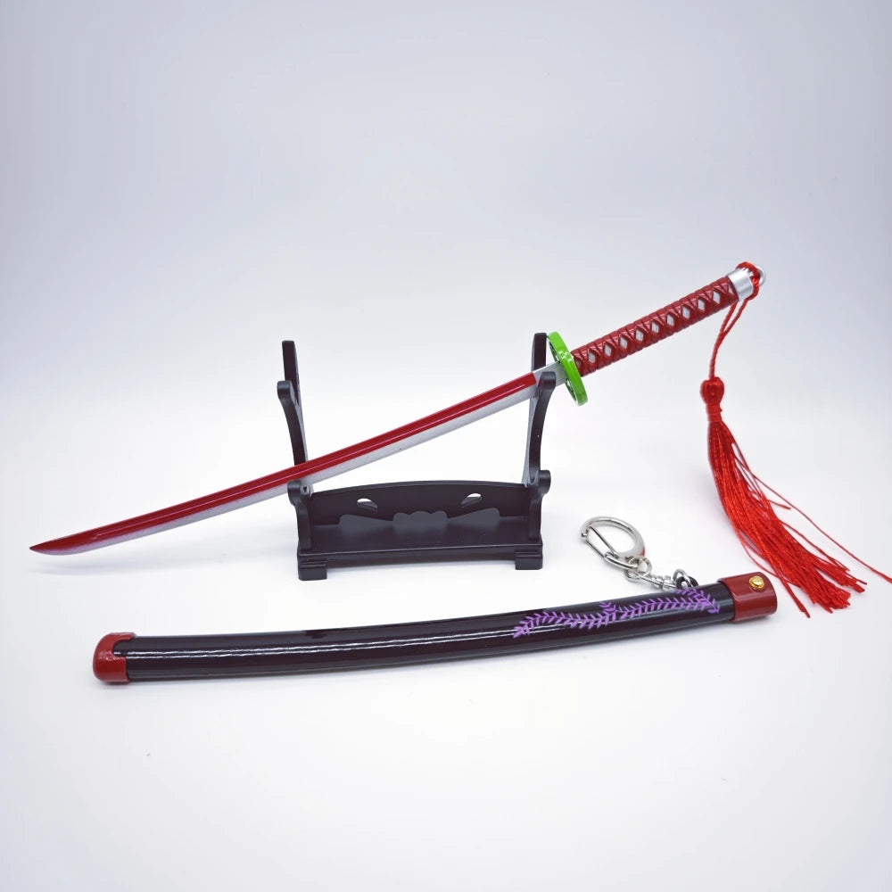 Demon Slayer Peripherals Tanjiro, Agatsuma Zenitsu Katana Full Metal Weapons Bounce Jump Knife Crafts Toy Sword Model Ornaments