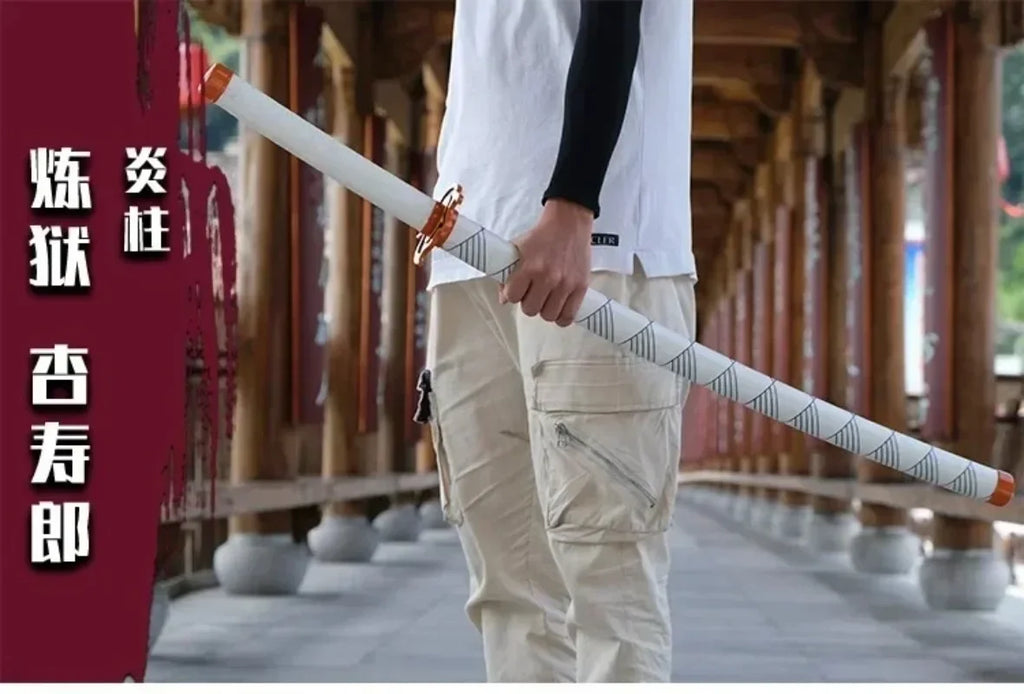 41in/104cm Demon Slayer Katana Anime Ninja Sword Demon Slayer Cosplay Prop Knife Real Size Samurai Sabre Japonesa Katana Sword