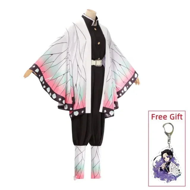 Kochou Shinobu Cosplay Kostuum Anime Shinobu Pruik Haori Uniform Vrouwen Kinderen Halloween Kleding