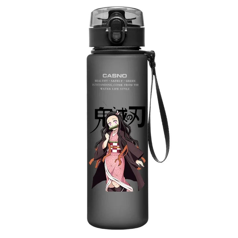 560Ml Demon Slayer Cup Drinking Outdoor Water Bottle Nezuko Tanjirou Children Portable Plastic Large Capacity Cup Christmas Gift