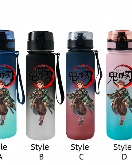 Demon Slayer Tanjirou Water Cup Drinking Outdoor 650ml Nezuko Water Bottle Children Portable Plastic Cartoon Large Capacity