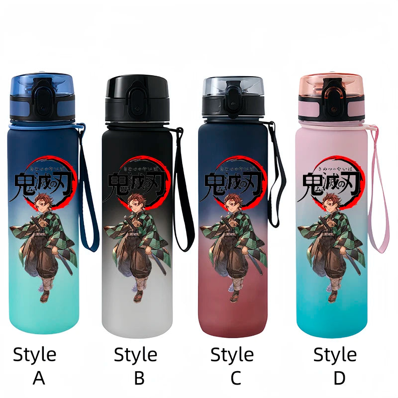Demon Slayer Tanjirou Water Cup Drinking Outdoor 650ml Nezuko Water Bottle Children Portable Plastic Cartoon Large Capacity