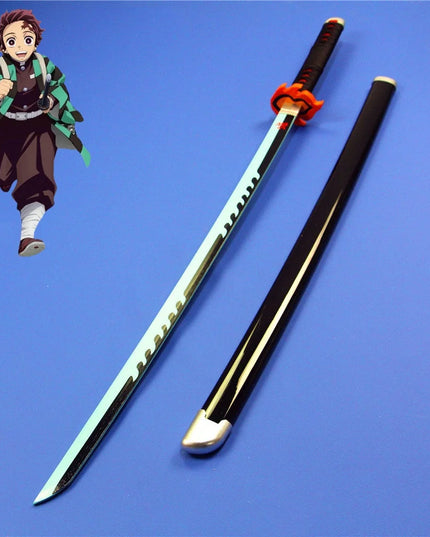 41in/104cm Demon Slayer Katana Anime Ninja Sword Demon Slayer Cosplay Prop Knife Real Size Samurai Sabre Japonesa Katana Sword