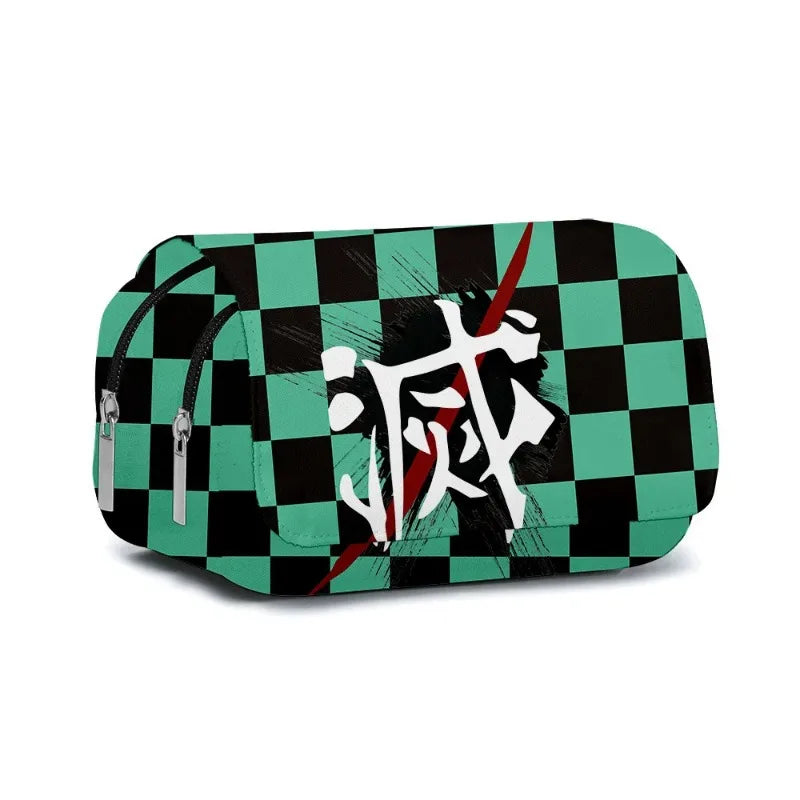 Demon Slayer 3D Anime Pen Bag Student Storage Bag Tanjirou Nezuko Zenitsu Giyuu Cartoon Pen Box Cute Boys Girls Pencil Case