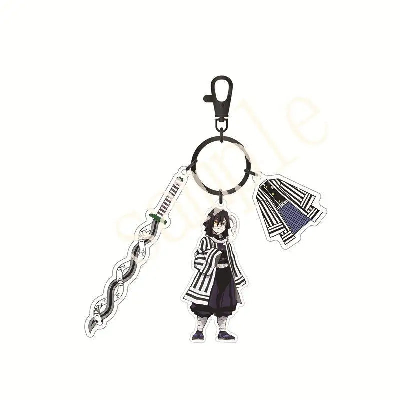 Hot Anime Demon Slayer Keychain Kamado Tanjirou Tomioka Giyuu Rengoku Kyoujurou Cosplay Acrylic Key Chains Fans Gift