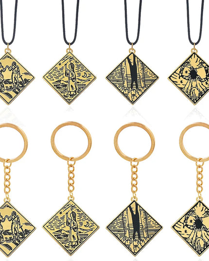 Game Ring Keychain Amulet Prosthetic Swordsman Pendant Necklaces for Men Women Bag Car Cosplay Props Accessories Jewelry