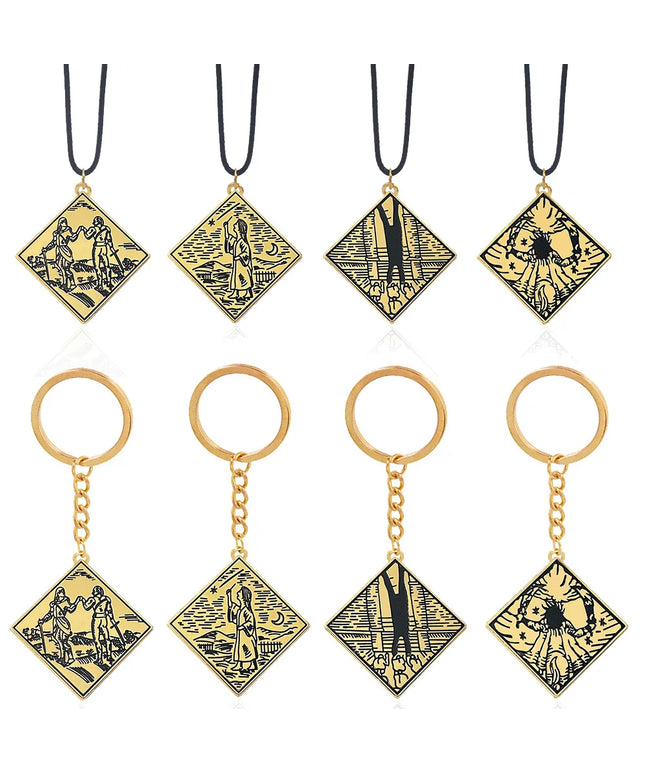 Game Ring Keychain Amulet Prosthetic Swordsman Pendant Necklaces for Men Women Bag Car Cosplay Props Accessories Jewelry