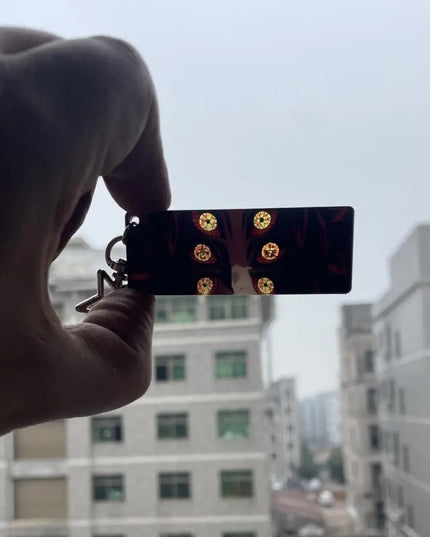 Demon Slayer Acrylic Pupil Translucency Card Key Chains Pendants Anime Twelve Kizuki Keychains Backpack Decorative Key Charm