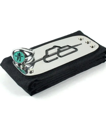 Anime Akatsuki Headband Sasori Uchiha Itachi Ring Sets Cosplay Costumes Props Pain Orochimaru Ninja Accessories