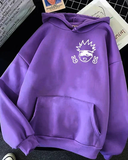 2024 Spring Autunm Unisex Jujutsu Kaisen Anime Hoodies Sweatshirts Large Animated DesignsKawaii Gojo Satoru Graphic Streetwear