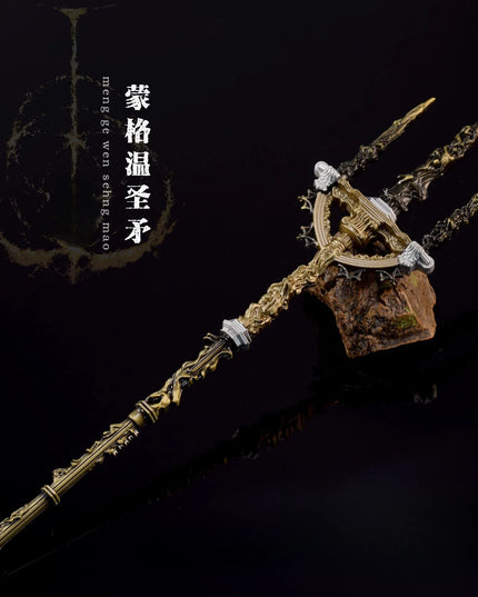 30cm Mohgwyn's Sacred Spear Elden Game Great Spear Samurai Swords Katana Melee Weapon Model Desktop Ornaments Gifts Toys Boys