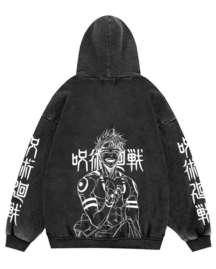 Jujutsu Kaisen Anime Hoodies Men Women 100%Cotton Toji Gothic Manga Sweatshirts Vintage Casual Pullover Fashion Streetwear Daily