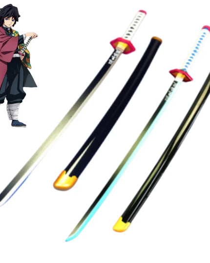 41in/104cm Demon Slayer Katana Anime Ninja Sword Demon Slayer Cosplay Prop Knife Real Size Samurai Sabre Japonesa Katana Sword