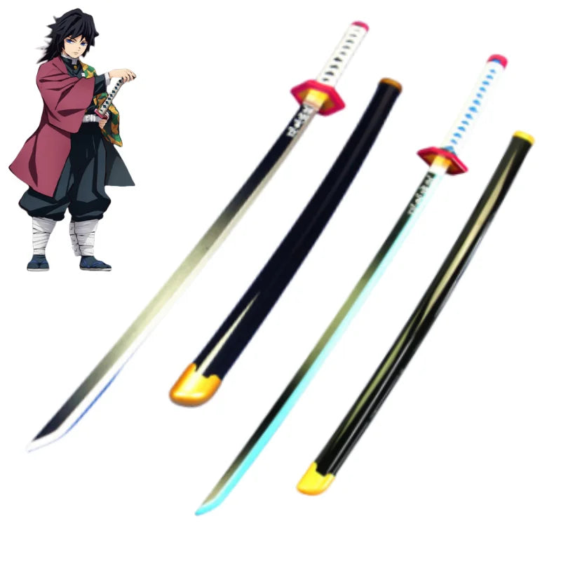 41in/104cm Demon Slayer Katana Anime Ninja Sword Demon Slayer Cosplay Prop Knife Real Size Samurai Sabre Japonesa Katana Sword