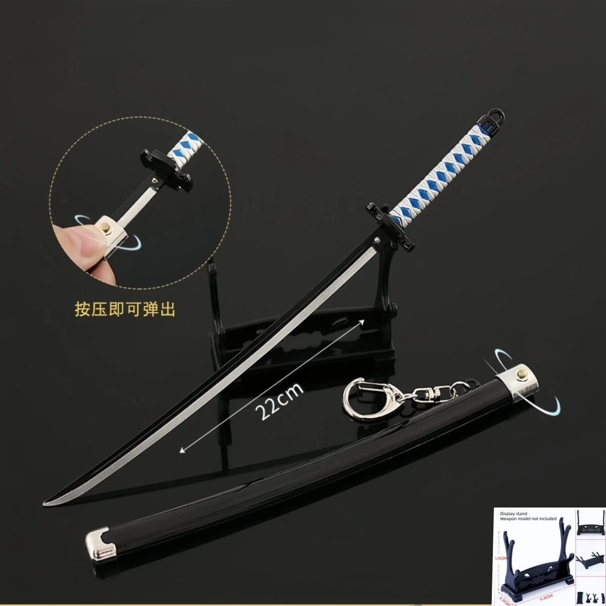 Demon Slayer Peripherals Tanjiro, Agatsuma Zenitsu Katana Full Metal Weapons Bounce Jump Knife Crafts Toy Sword Model Ornaments